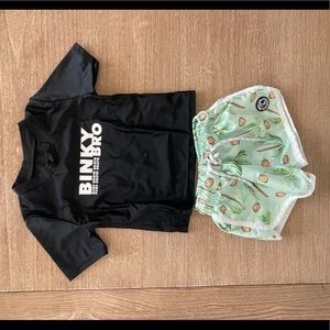 Binky Bro rash guard and swim trunks size 6 months